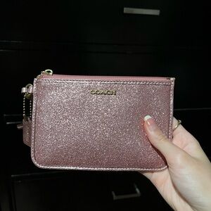 Pink Sparkly Coach Wristlet